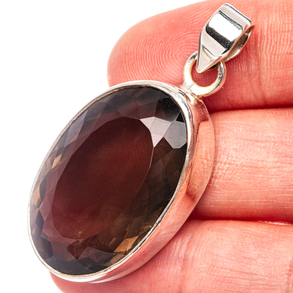 Premium Smoky Quartz Pendant 1 3/4" (.925 Sterling Silver)