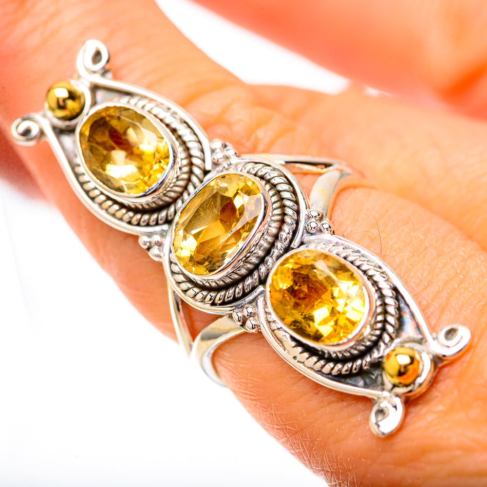 Large Faceted Citrine Ring Size 7 (925 Sterling Silver) RING139862