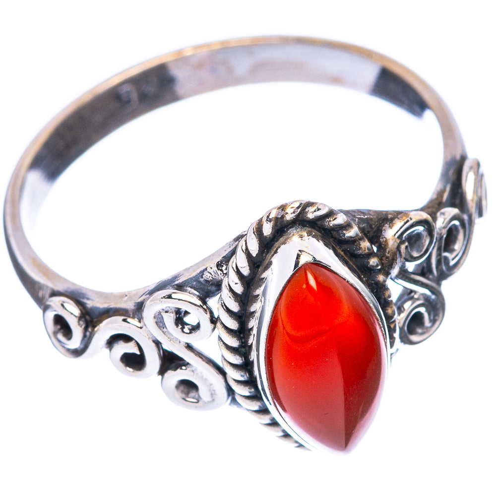 Carnelian Dainty Ring Size 8 (925 Sterling Silver) R5786