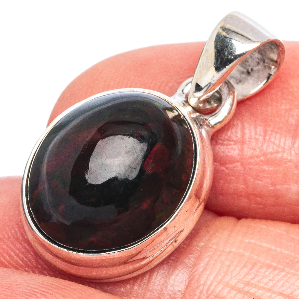 Rare Black Opal Pendant 1" (925 Sterling Silver) P43340