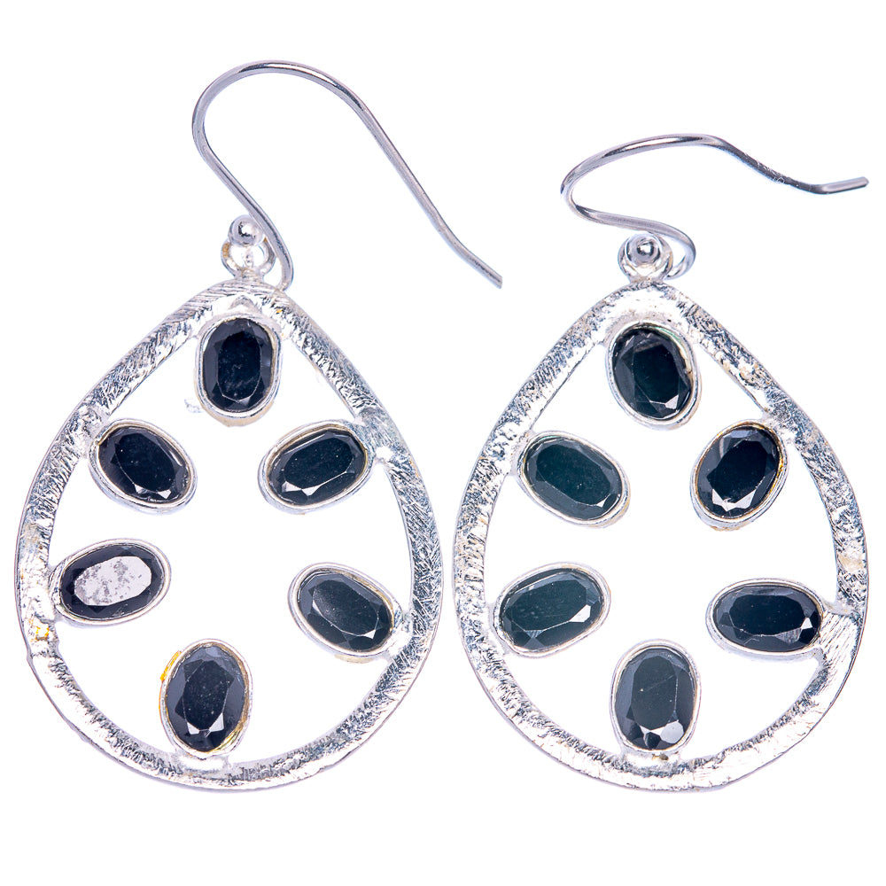 Black Onyx Earrings 1 3/4" (925 Sterling Silver) E1050
