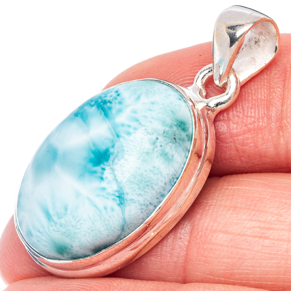 Larimar Pendant 1 3/8" (925 Sterling Silver) P41035