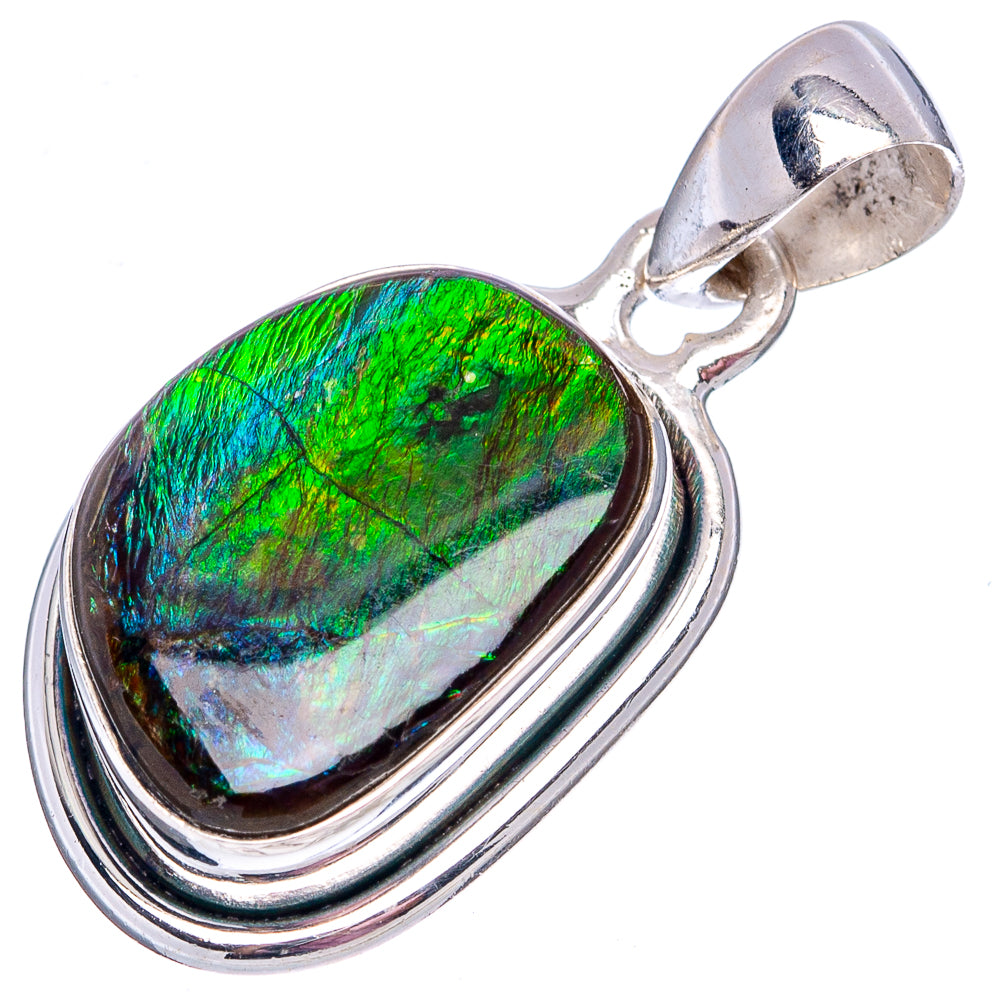 Premium Canadian Ammolite Pendant 1 1/4" (.925 Sterling Silver)