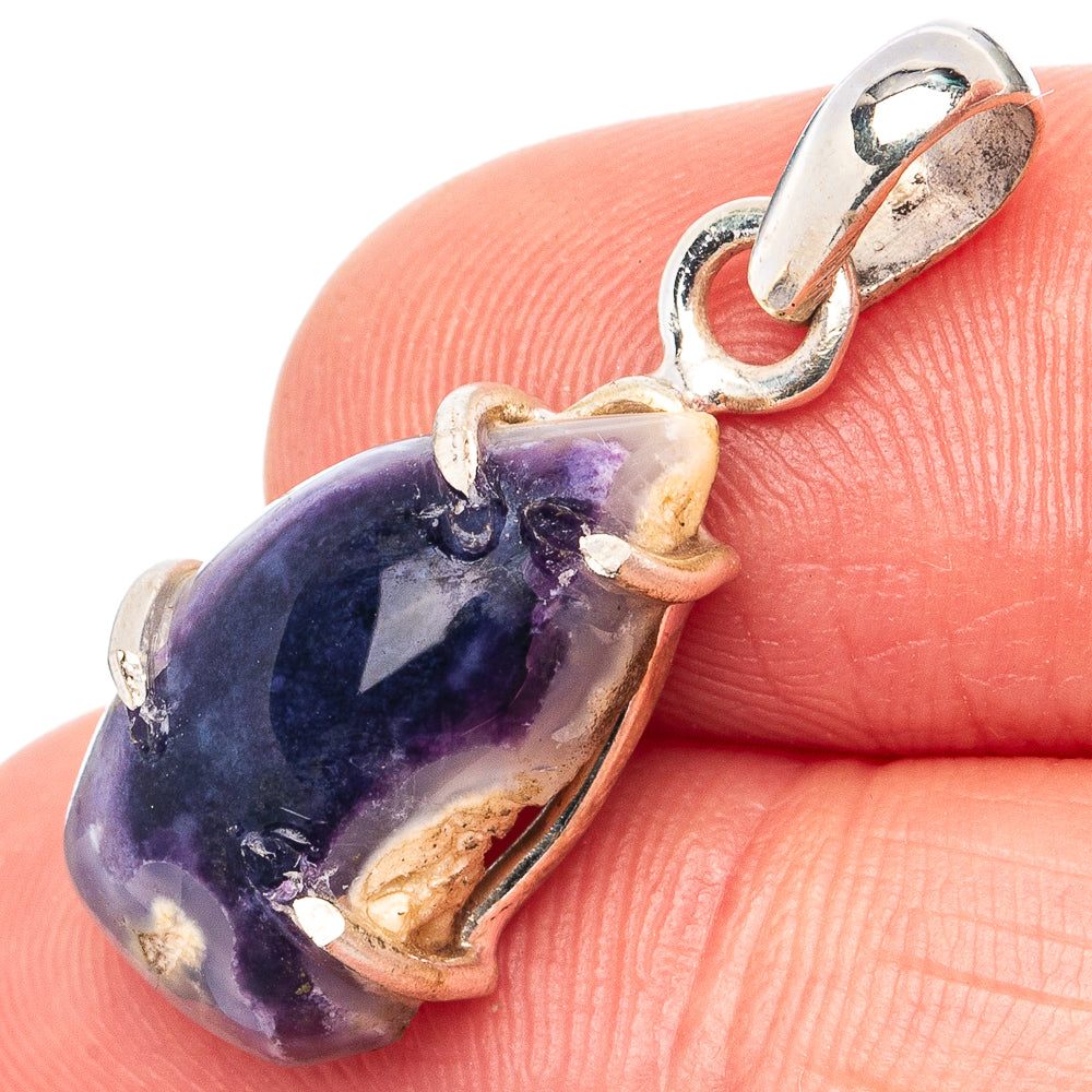 Mexican Purple Opal Pendant 1 1/8" (.925 Sterling Silver)