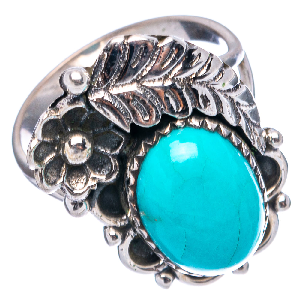 Native Style Kingman Turquoise Ring Size 8 (.925 Sterling Silver)