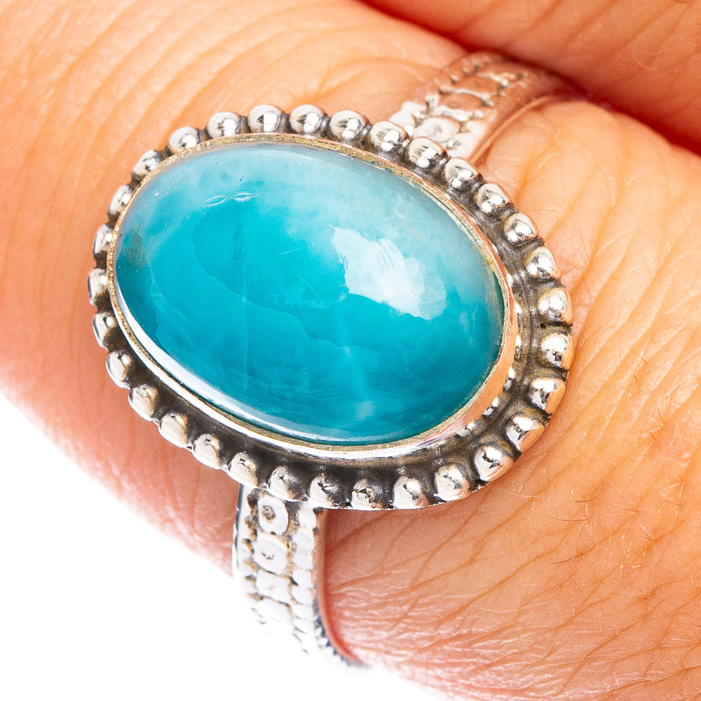 Rare Larimar Ring Size 8.5 (925 Sterling Silver) R7797