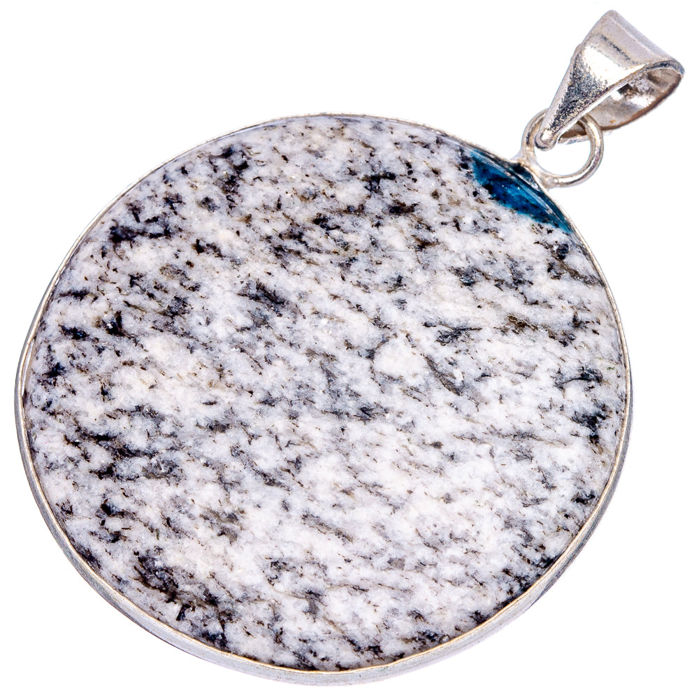 K2 Blue Azurite Pendant 1 7/8" (Silver Plated)