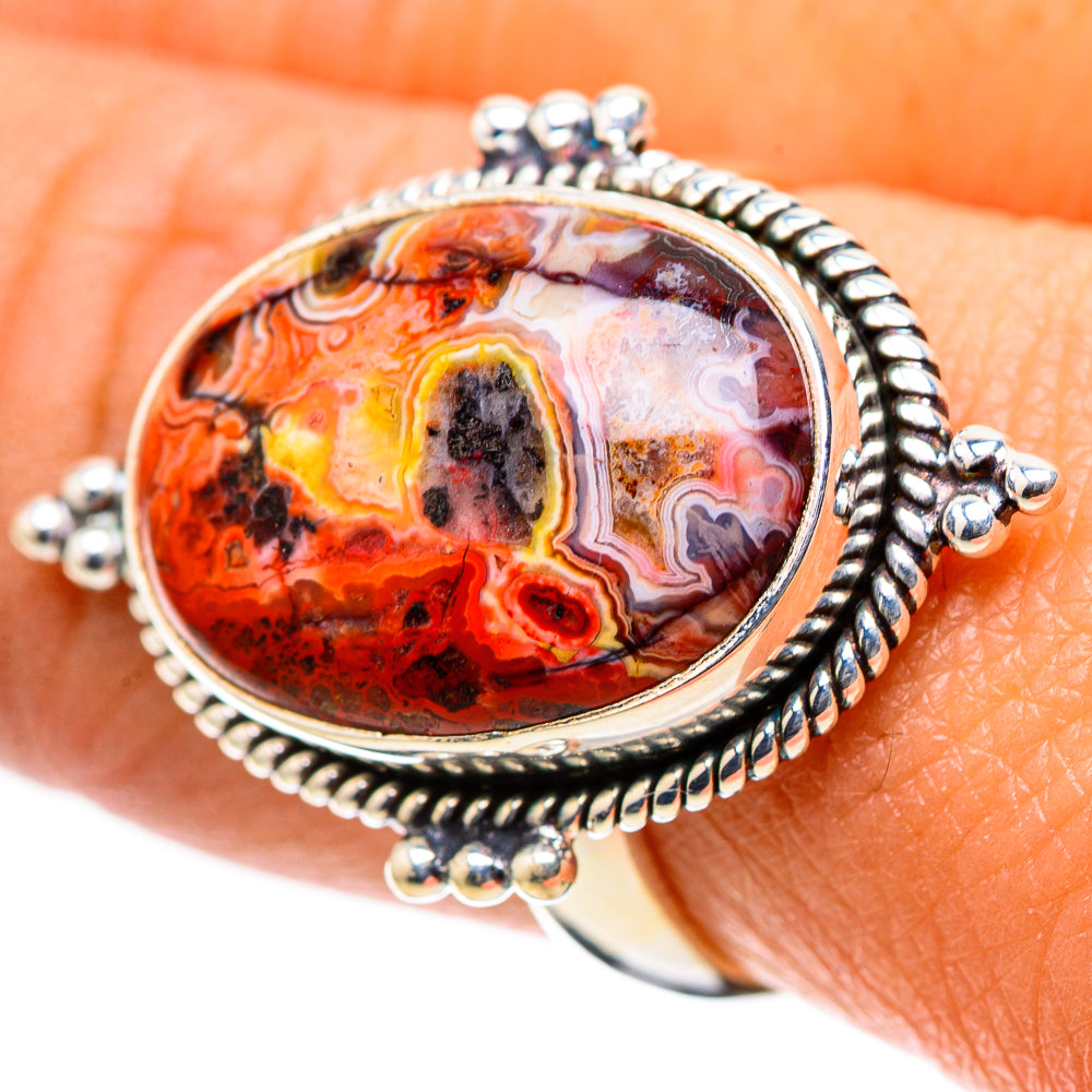 Crazy Lace Agate Ring Size 8.25 (925 Sterling Silver) RING138799