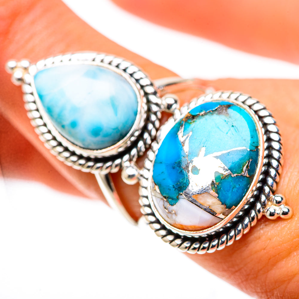Large Blue Copper Composite Turquoise, Larimar Ring Size 7 (925 Sterling Silver) RING138611