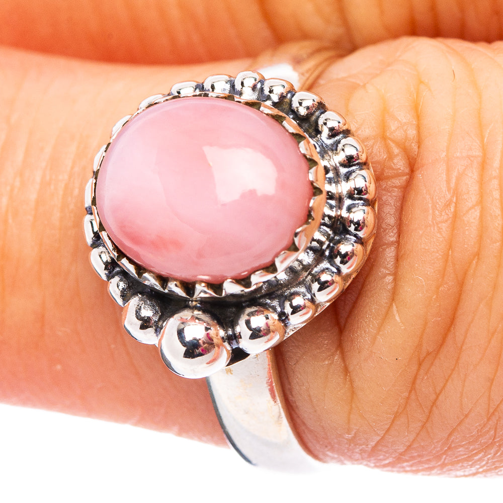 Pink Opal Ring Size 7 (.925 Sterling Silver)
