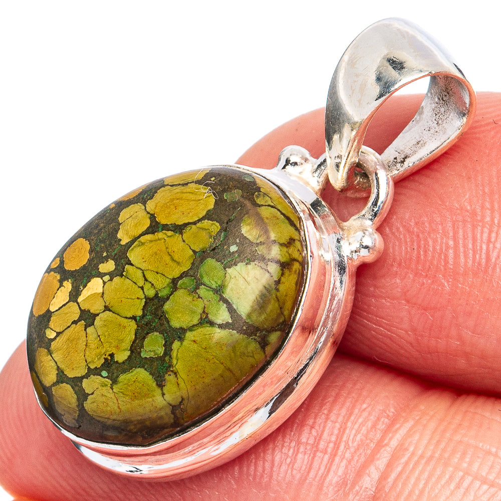 Rare Arizona Spiderweb Turquoise Pendants 1 1/8" (925 Sterling Silver) P43251