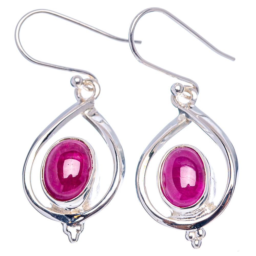 Premium Burmese Ruby Earrings 1 1/2" (.925 Sterling Silver)