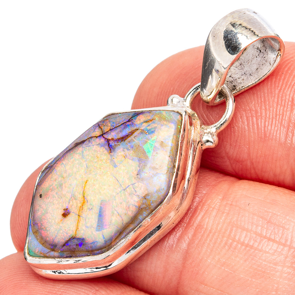 Rare Sterling Opal Pendants 1 3/8" (925 Sterling Silver) P43238