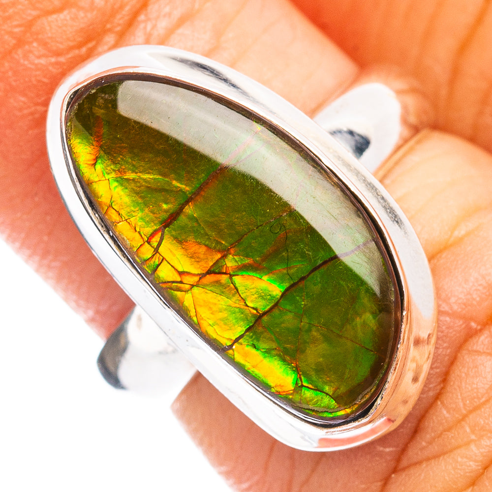 Premium Canadian Ammolite Ring Size 5 (.925 Sterling Silver)