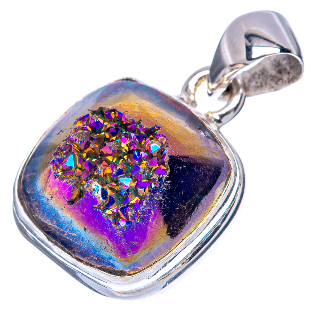 Titanium Druzy Pendant 1 1/8" (925 Sterling Silver) P41469