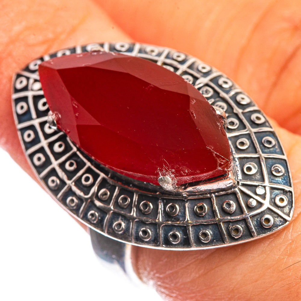 Red Onyx 925 Sterling Silver Ring Size 6