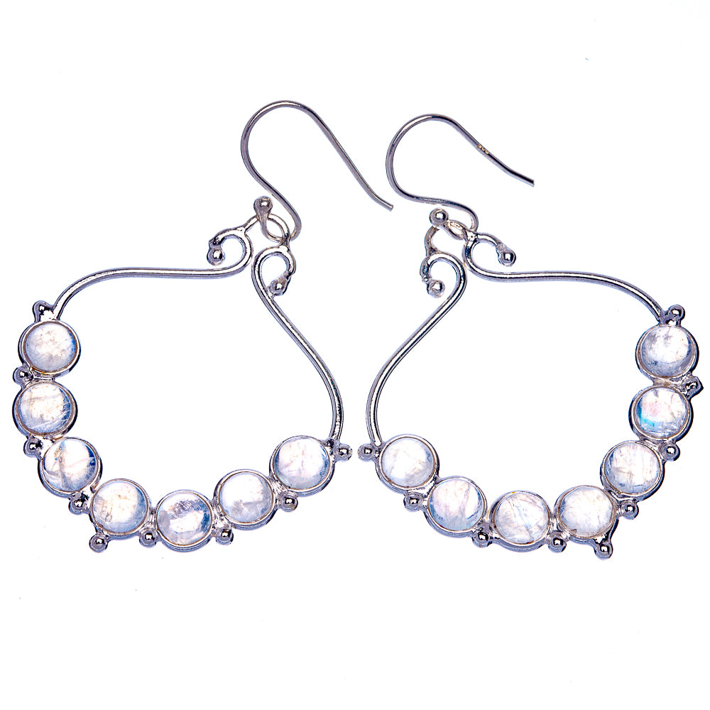 Rainbow Moonstone Earrings 1 7/8" (925 Sterling Silver) E433117