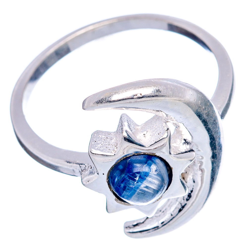 Kyanite Sun Moon Dainty Ring Size 6.5 (.925 Sterling Silver)