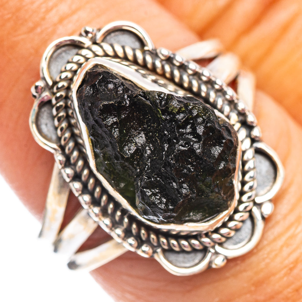 Moldavite Ring Size 7.5 (.925 Sterling Silver)