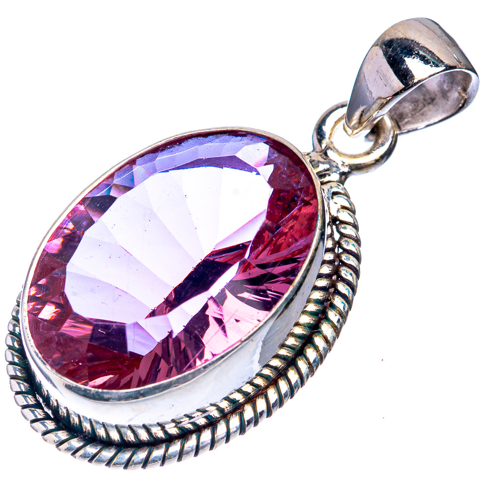 Faceted Color Change Alexandrite (Lab.) Pendant 1 1/4" (925 Sterling Silver) P39242