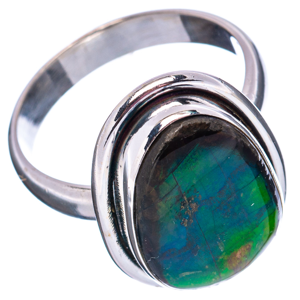 Premium Canadian Ammolite Ring Size 8 (.925 Sterling Silver)