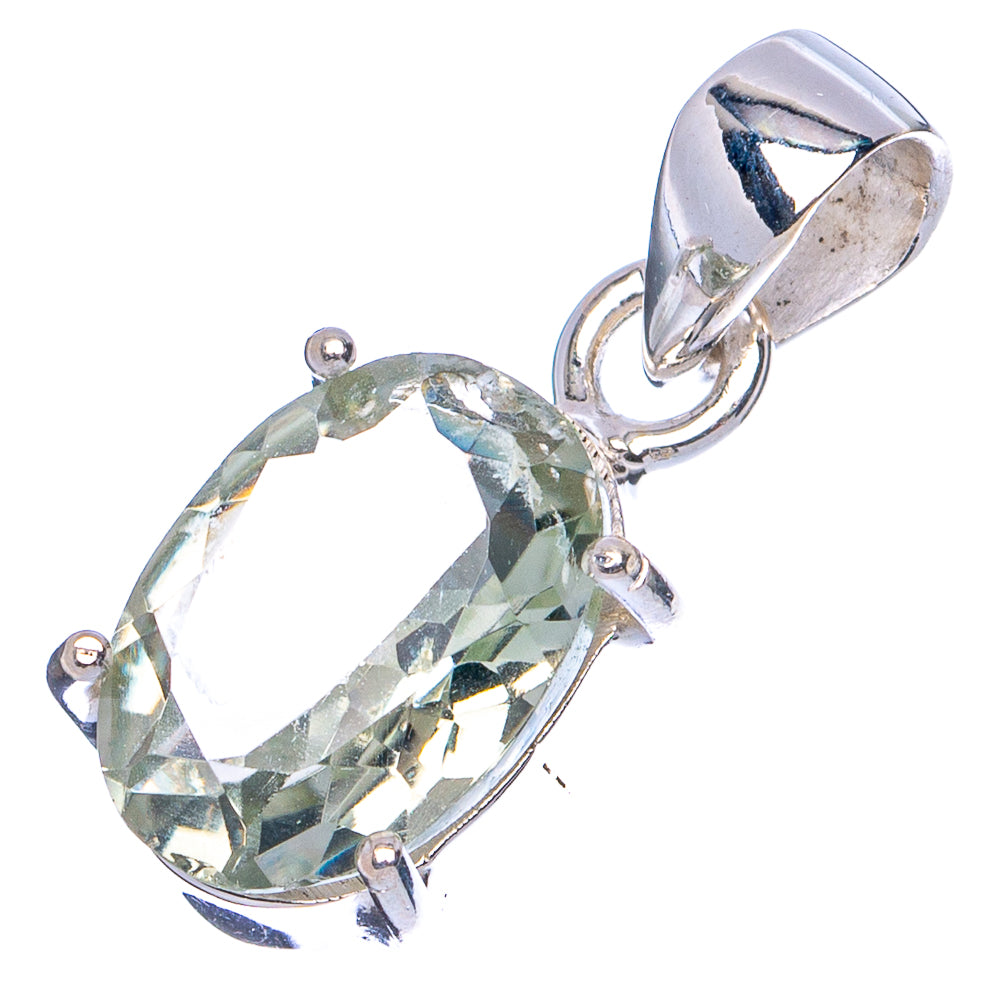 Green Amethyst Pendant 1" (.925 Sterling Silver)