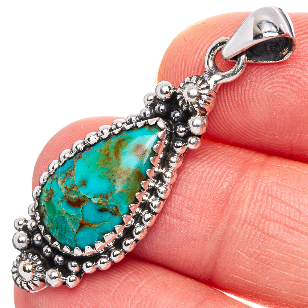 Rare Arizona Turquoise Pendant 1 5/8" (925 Sterling Silver) P42089