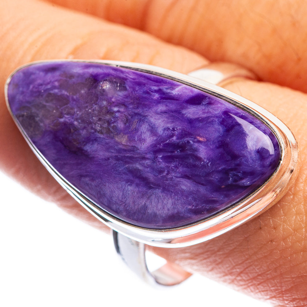 Large Charoite Ring Size 10.75 (925 Sterling Silver) R144181
