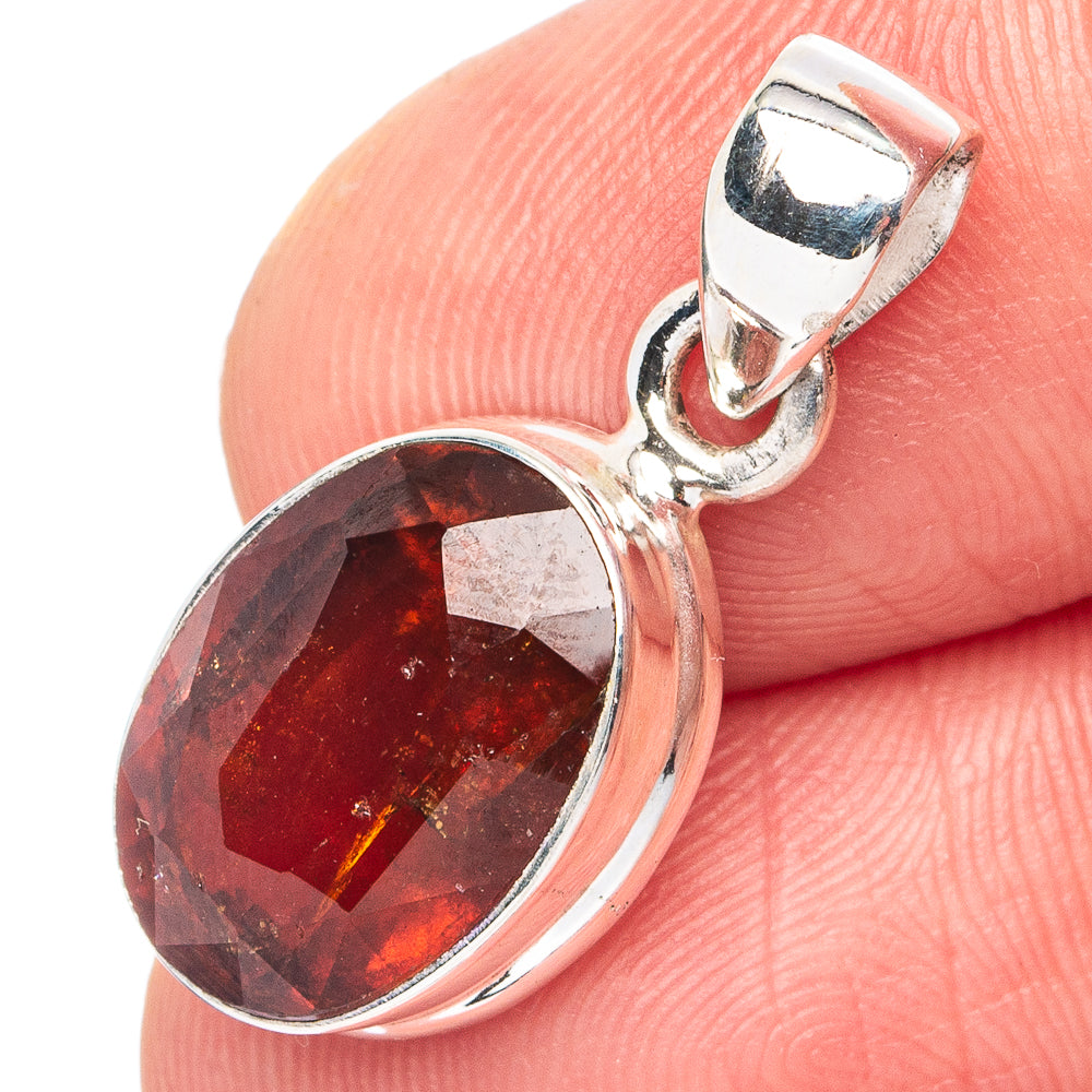 Rare Hessonite Garnet Pendant 1" (.925 Sterling Silver)
