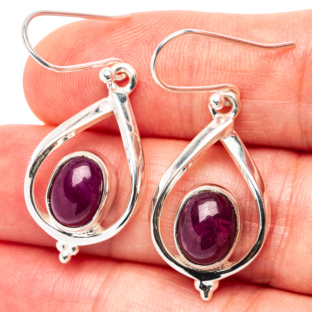 Premium Burmese Ruby Earrings 1 1/2" (.925 Sterling Silver)