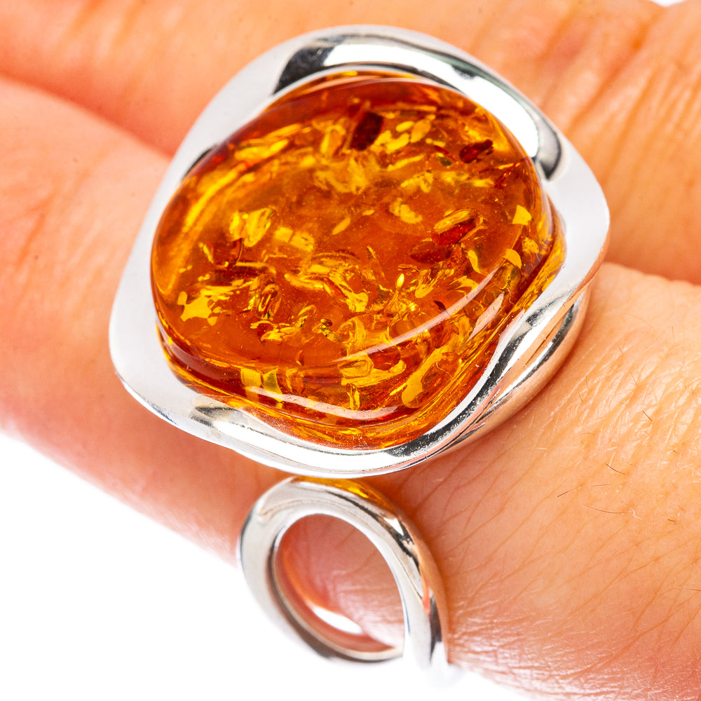 Baltic Amber Ring Size 7.25 (925 Sterling Silver) R1848