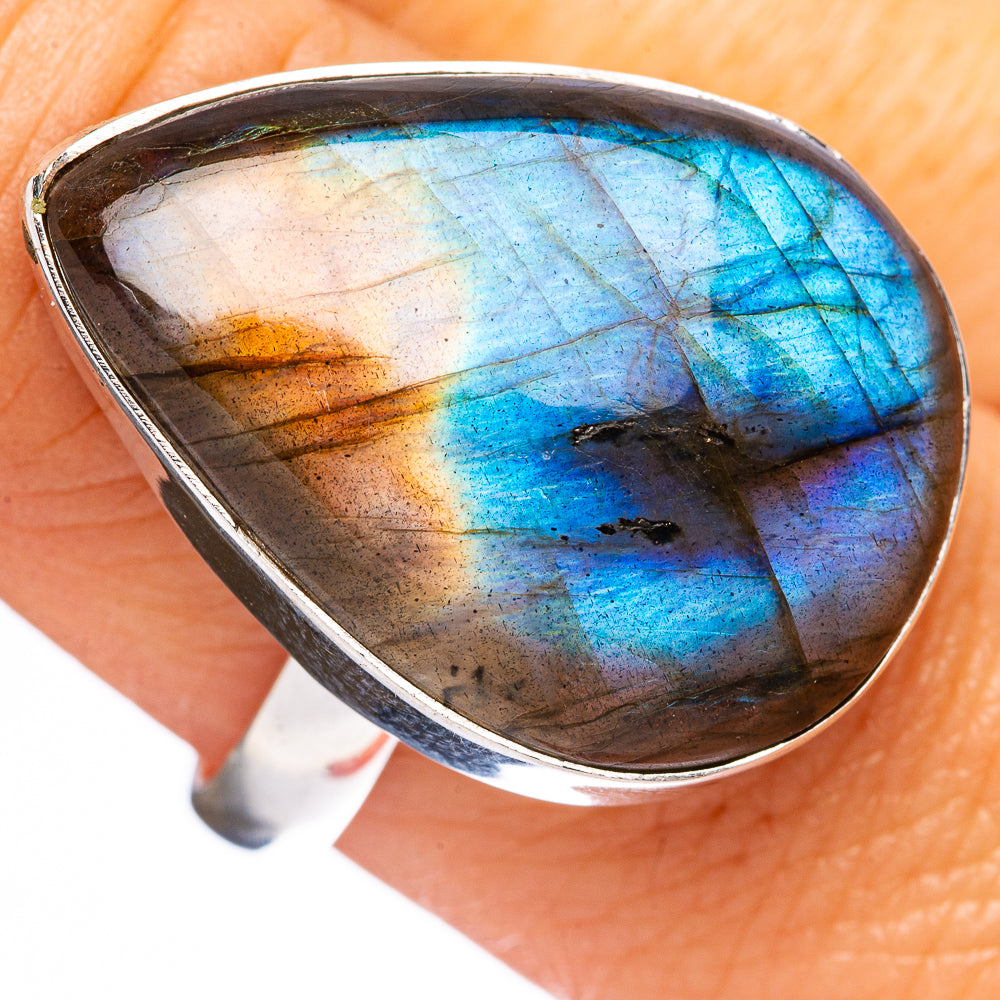 Labradorite Ring Size 9 (925 Sterling Silver) R3801