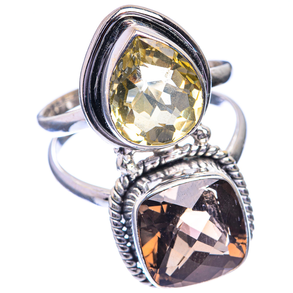 Large Smoky Quartz, Citrine Ring Size 9.25 (925 Sterling Silver) RING143352