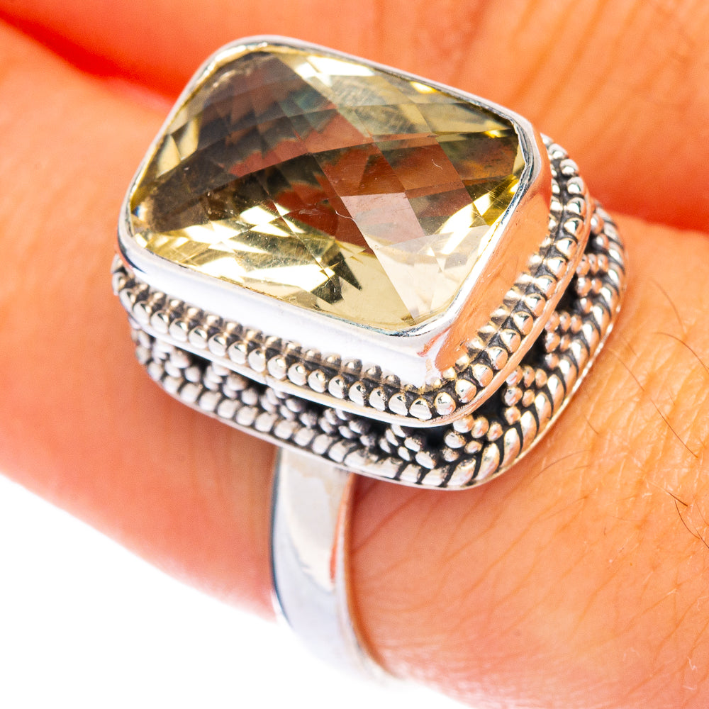 Faceted Citrine Ring Size 7.75 (925 Sterling Silver) R144413