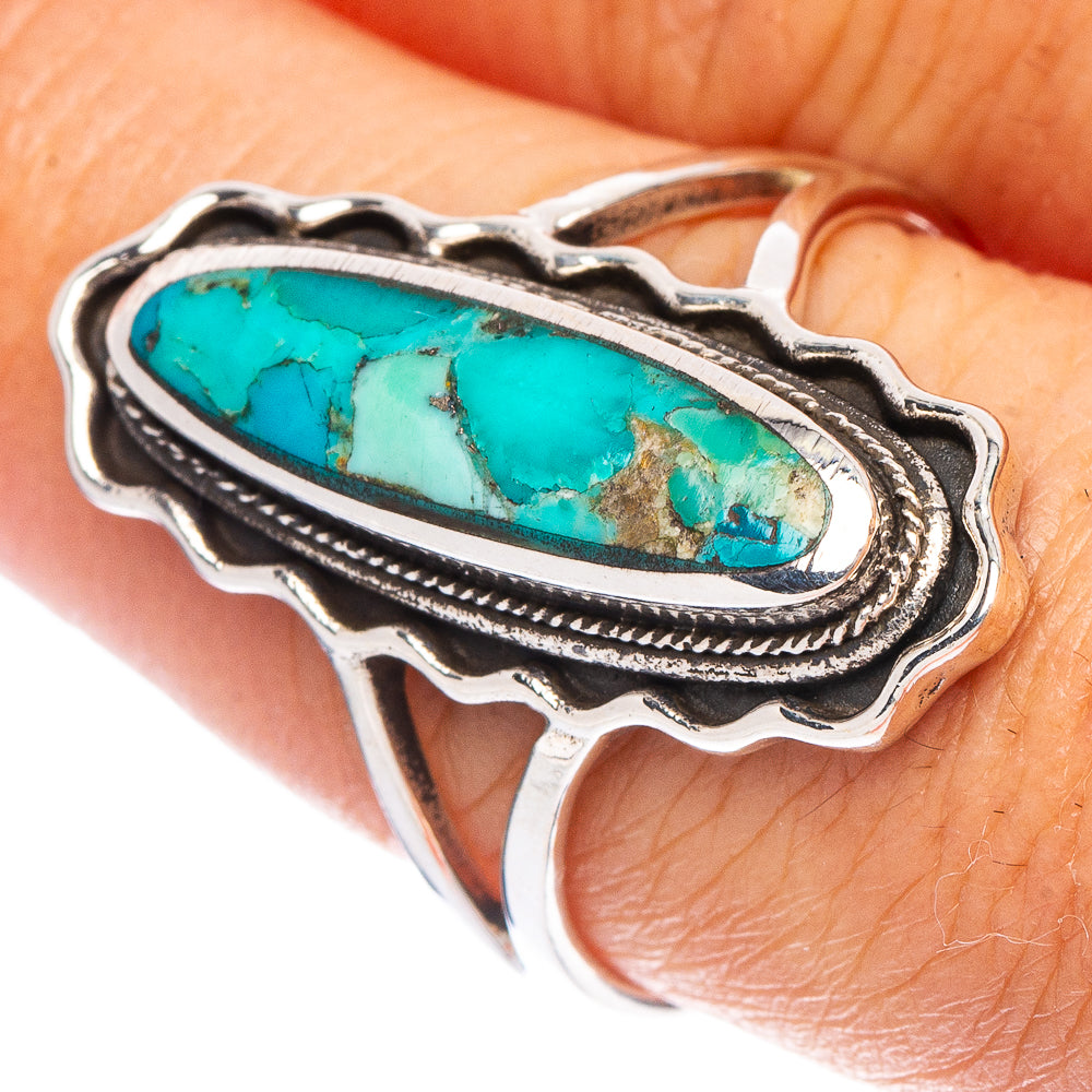 Rare Arizona Turquoise Ring Size 8.5 (925 Sterling Silver) R7277
