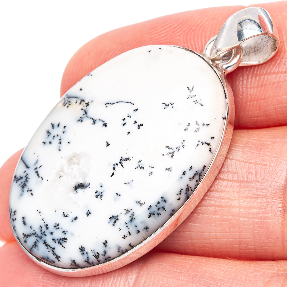 Dendritic Opal Pendant 1 5/8" (925 Sterling Silver) P42180