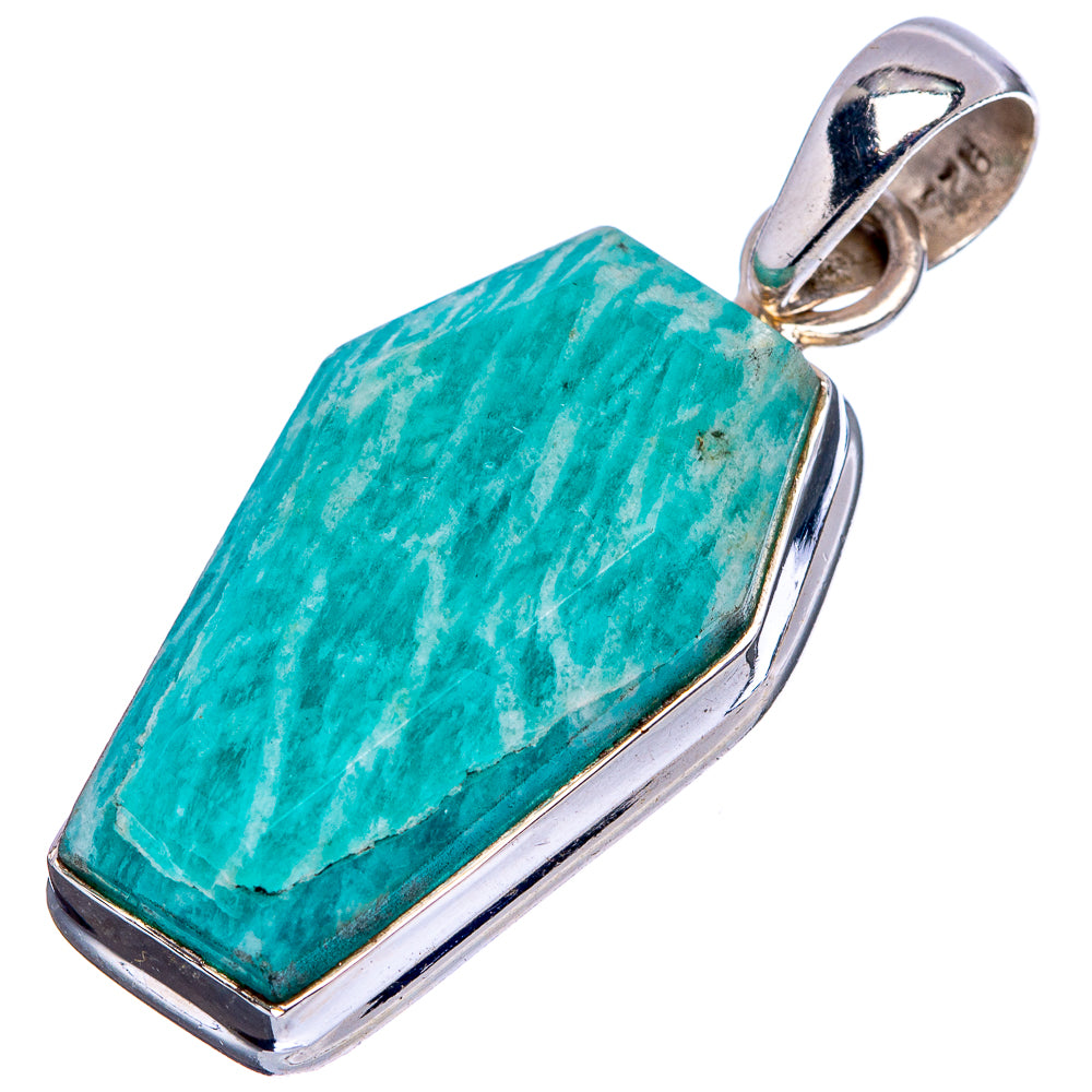 Amazonite Pendant 1 5/8" (.925 Sterling Silver)