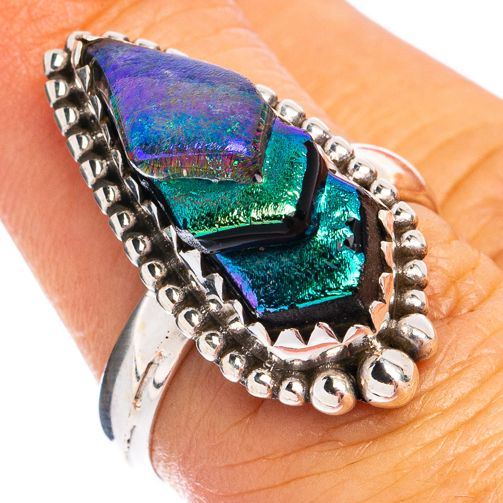 Dichroic Glass Ring Size 6.75 (925 Sterling Silver) R8441