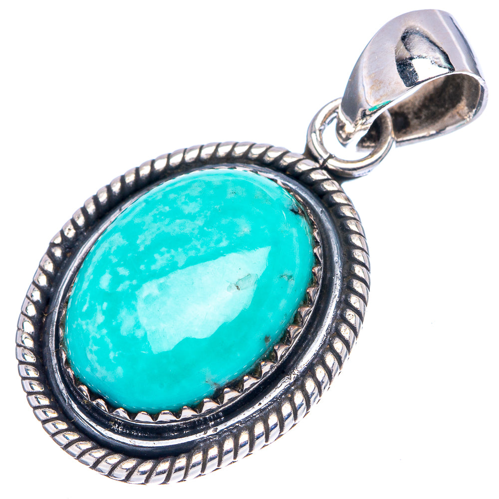 Rare Kingman Turquoise Pendant 1 3/8" (.925 Sterling Silver)