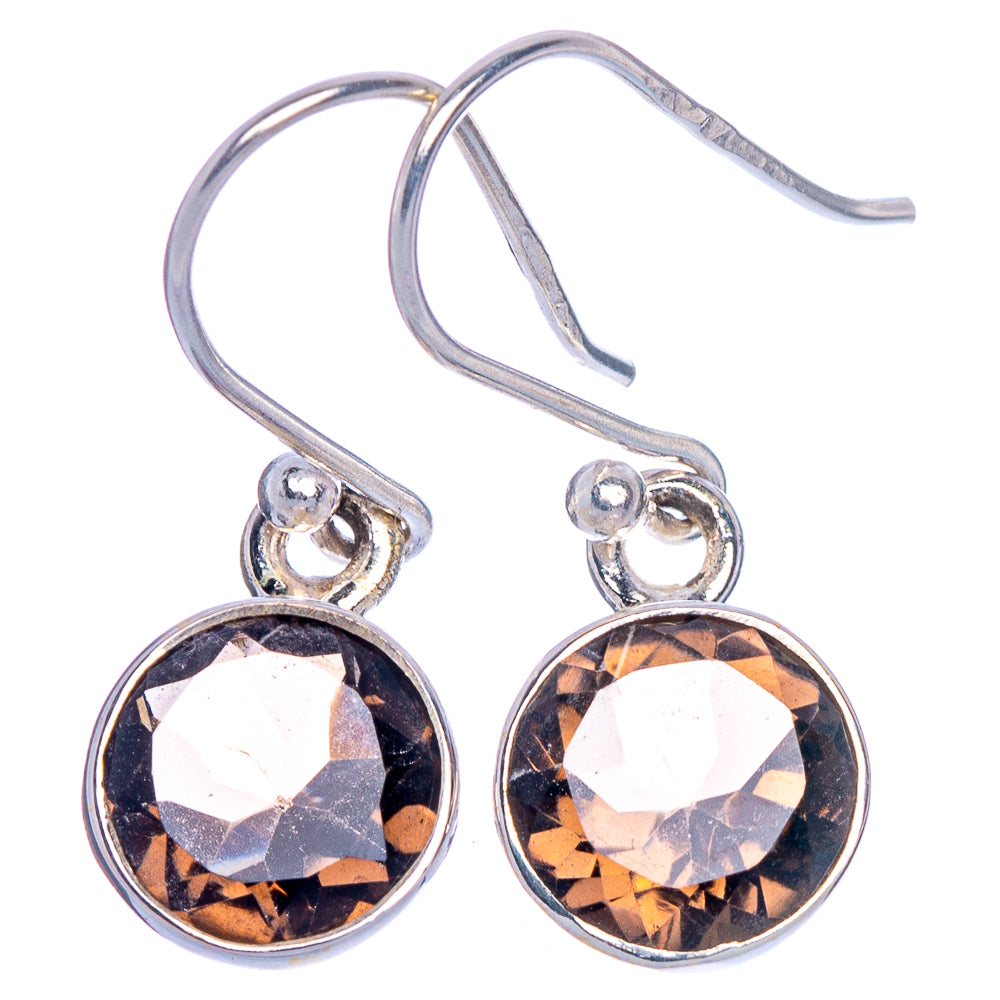 Smoky Quartz Earrings 1 1/8" (925 Sterling Silver) E1004
