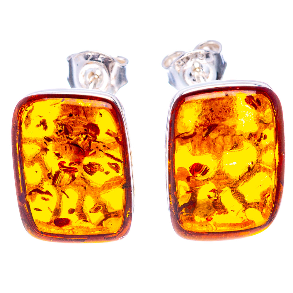 Baltic Amber Earrings 1/2" (.925 Sterling Silver)