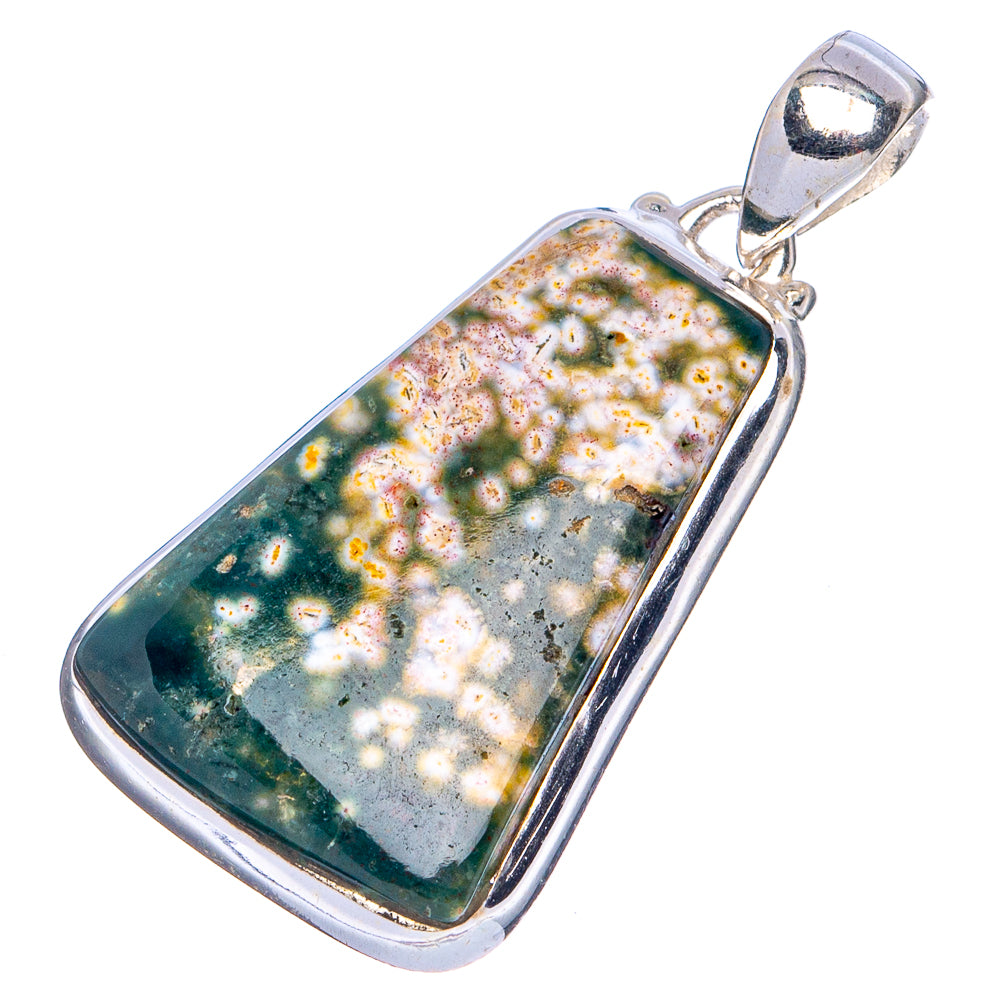 Ocean Jasper Pendant 1 3/8" (.925 Sterling Silver)