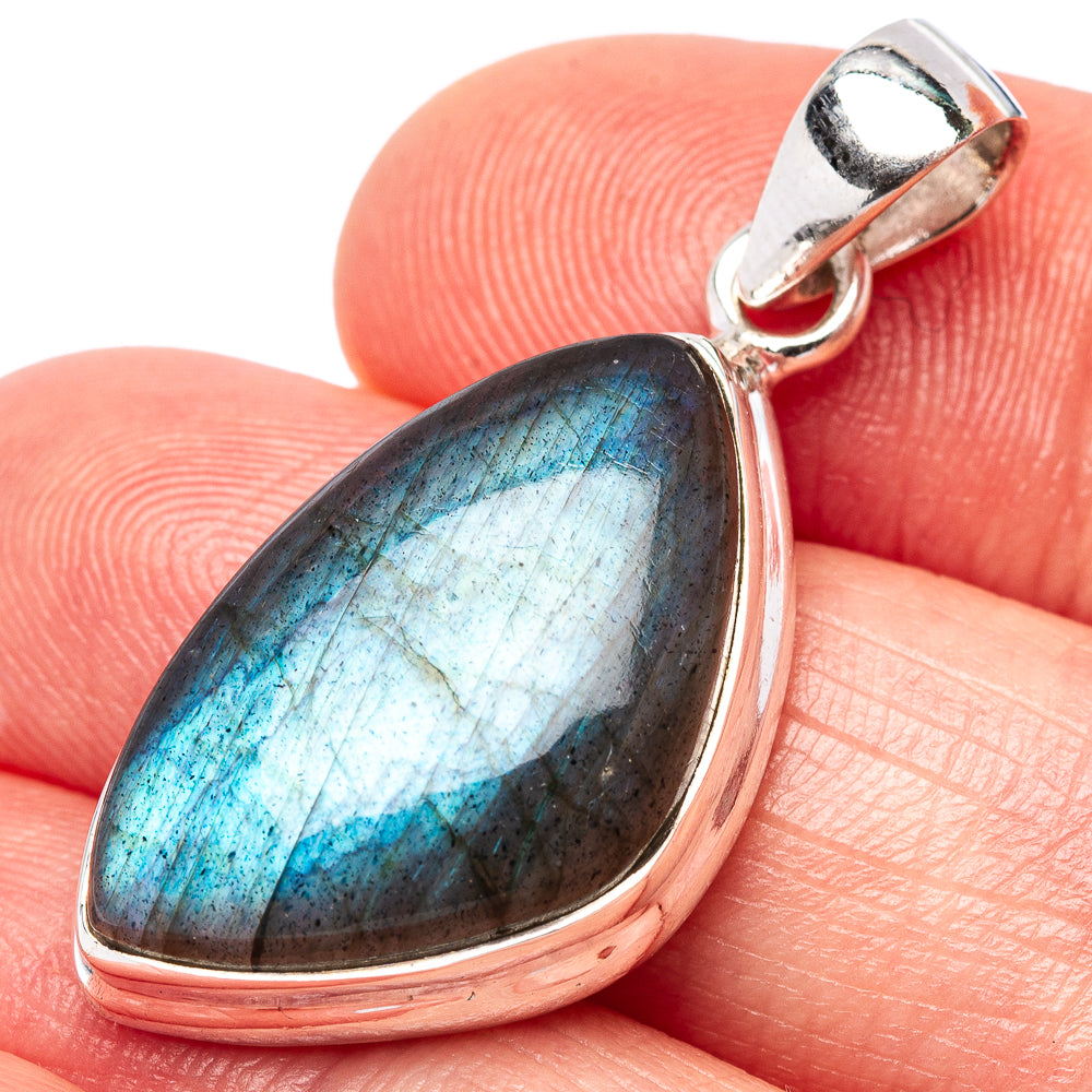 Labradorite Pendant 1 3/8" (.925 Sterling Silver)