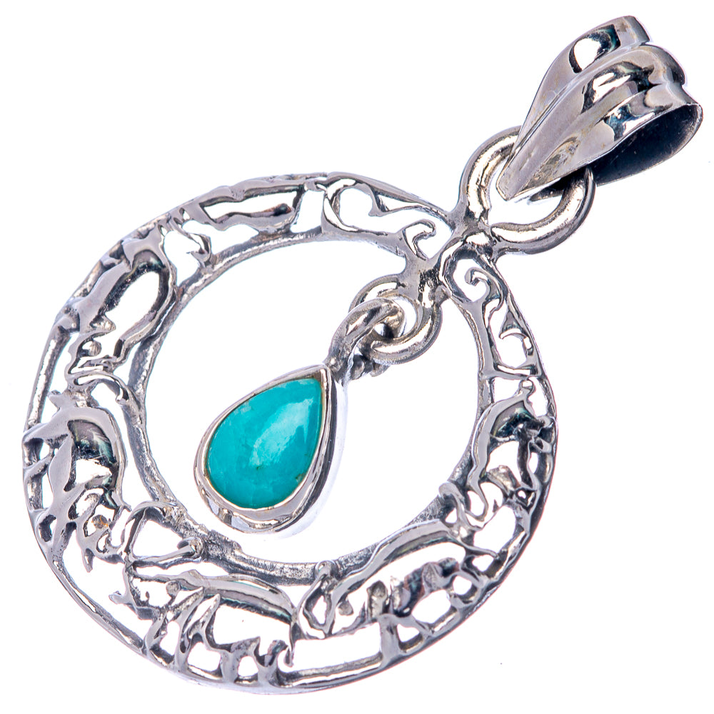 Sleeping Beauty Turquoise Dainty Pendant 1 1/4" (925 Sterling Silver) P39905