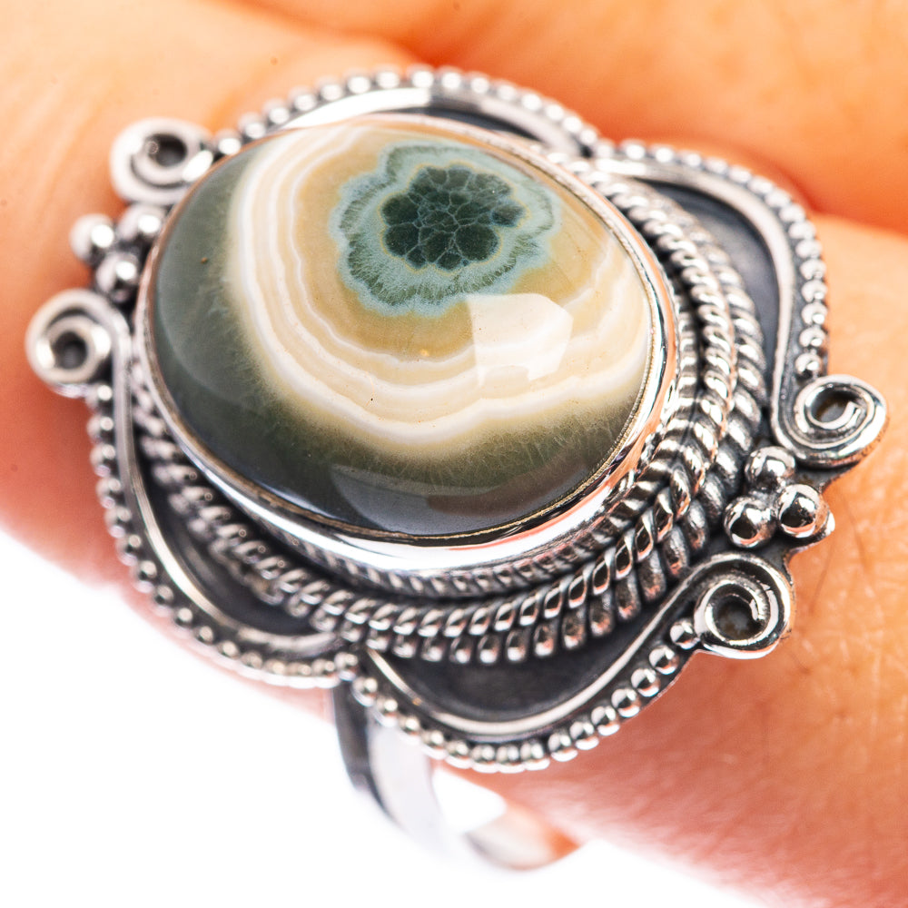 Ocean Jasper 925 Sterling Silver Ring Size 10.75