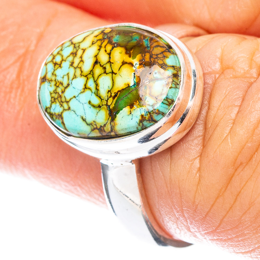 Rare Spiderweb Turquoise Ring Size 6 (925 Sterling Silver) R7560