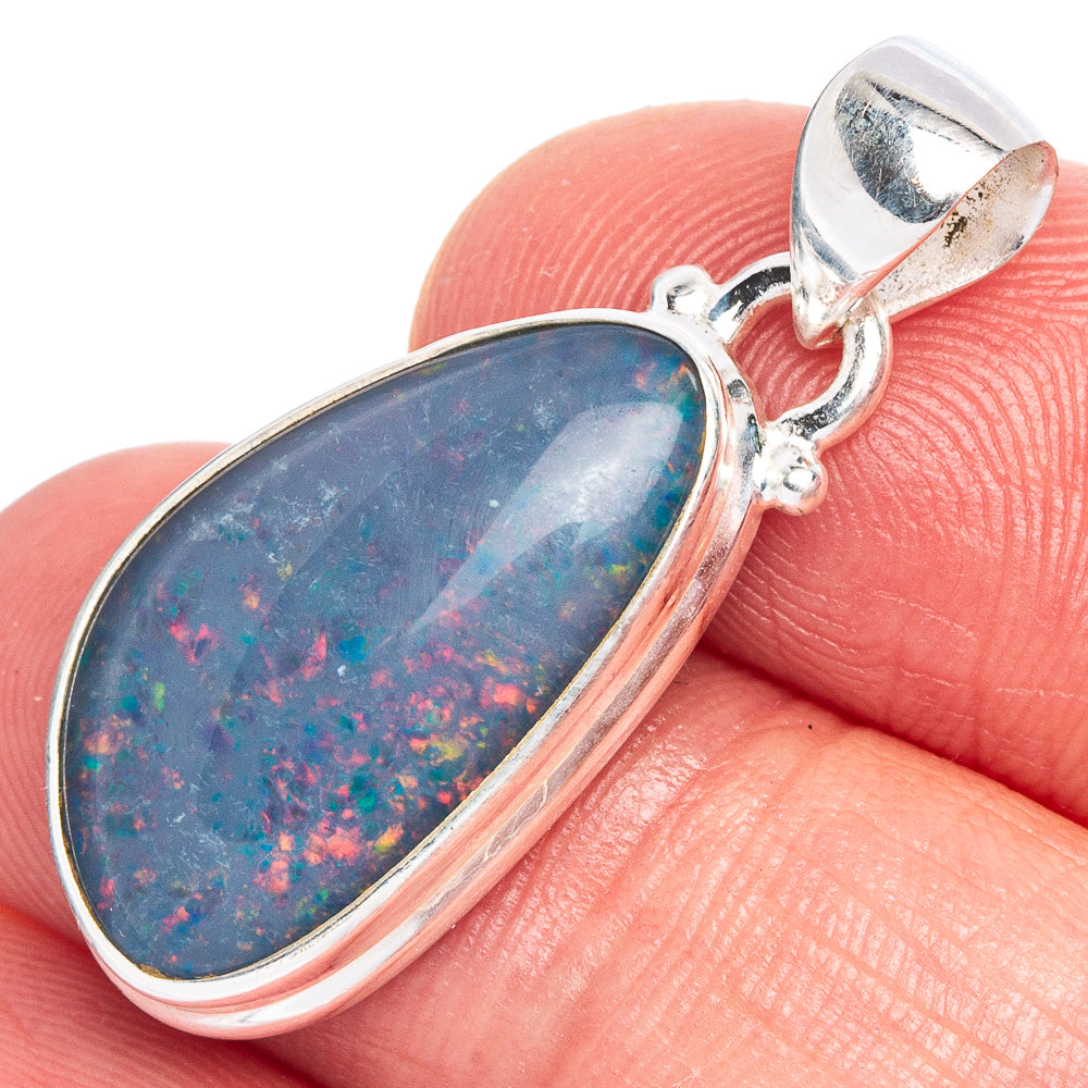 Rare Triplet Opal Pendant 1 1/4" (925 Sterling Silver) P40520