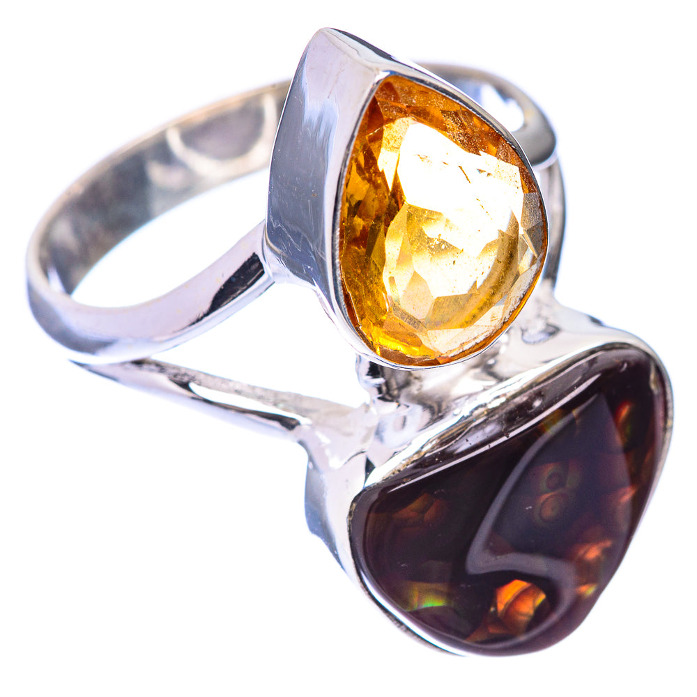 Mexican Fire Agate, Citrine Ring Size 11 (925 Sterling Silver) R141335