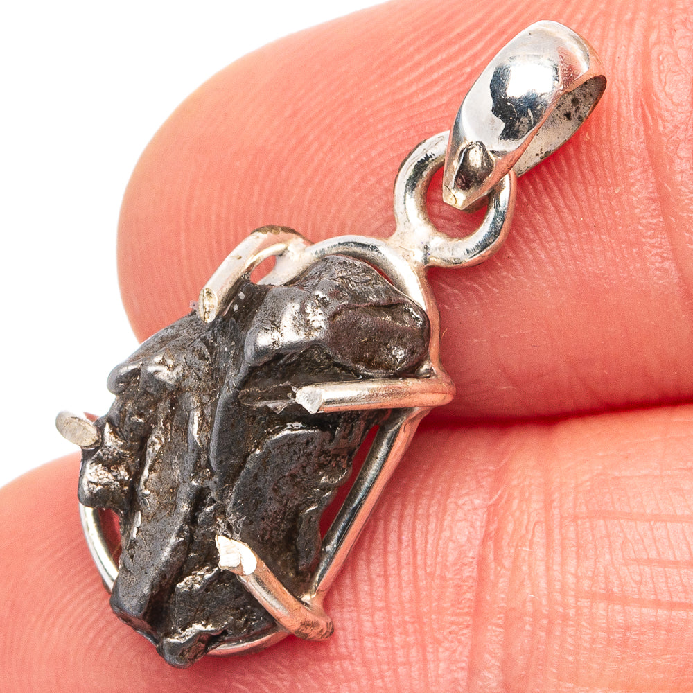 Rare Campo Del Cielo Meteorite Pendant 1 1/8" (.925 Sterling Silver)