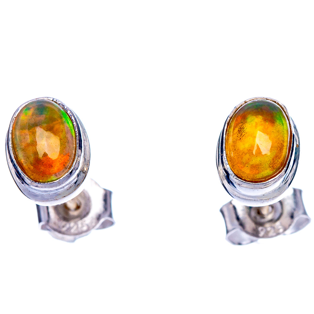 Rare Ethiopian Opal Earrings 3/8" (925 Sterling Silver) E433467